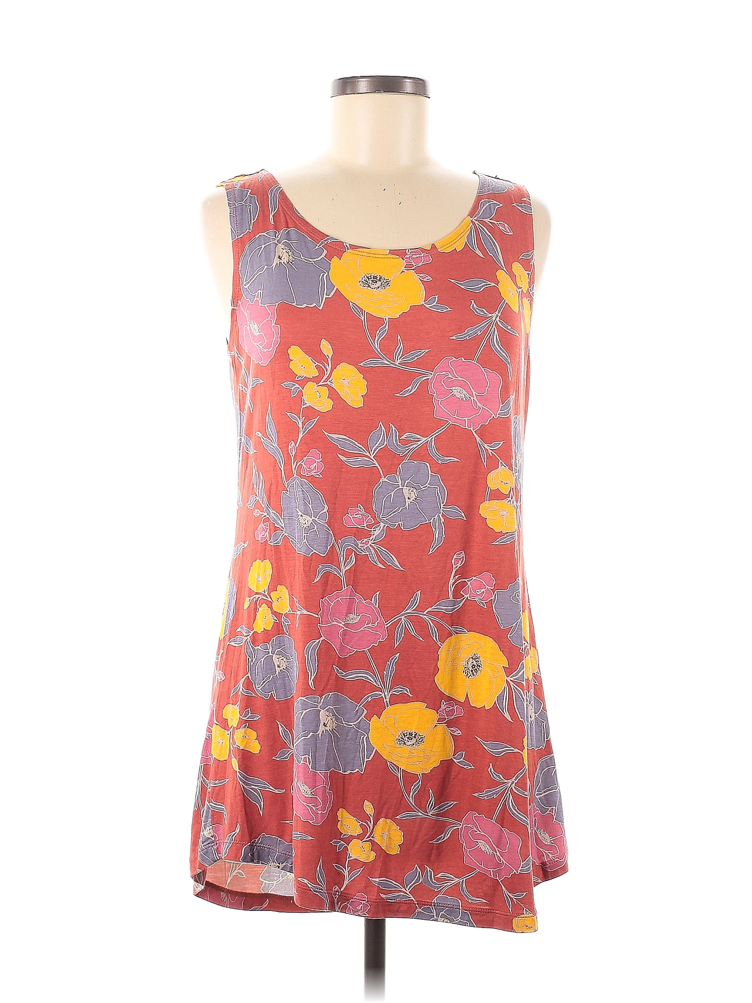 Logo By Lori Goldstein Floral Red Tank Top Size M 68 Off Thredup