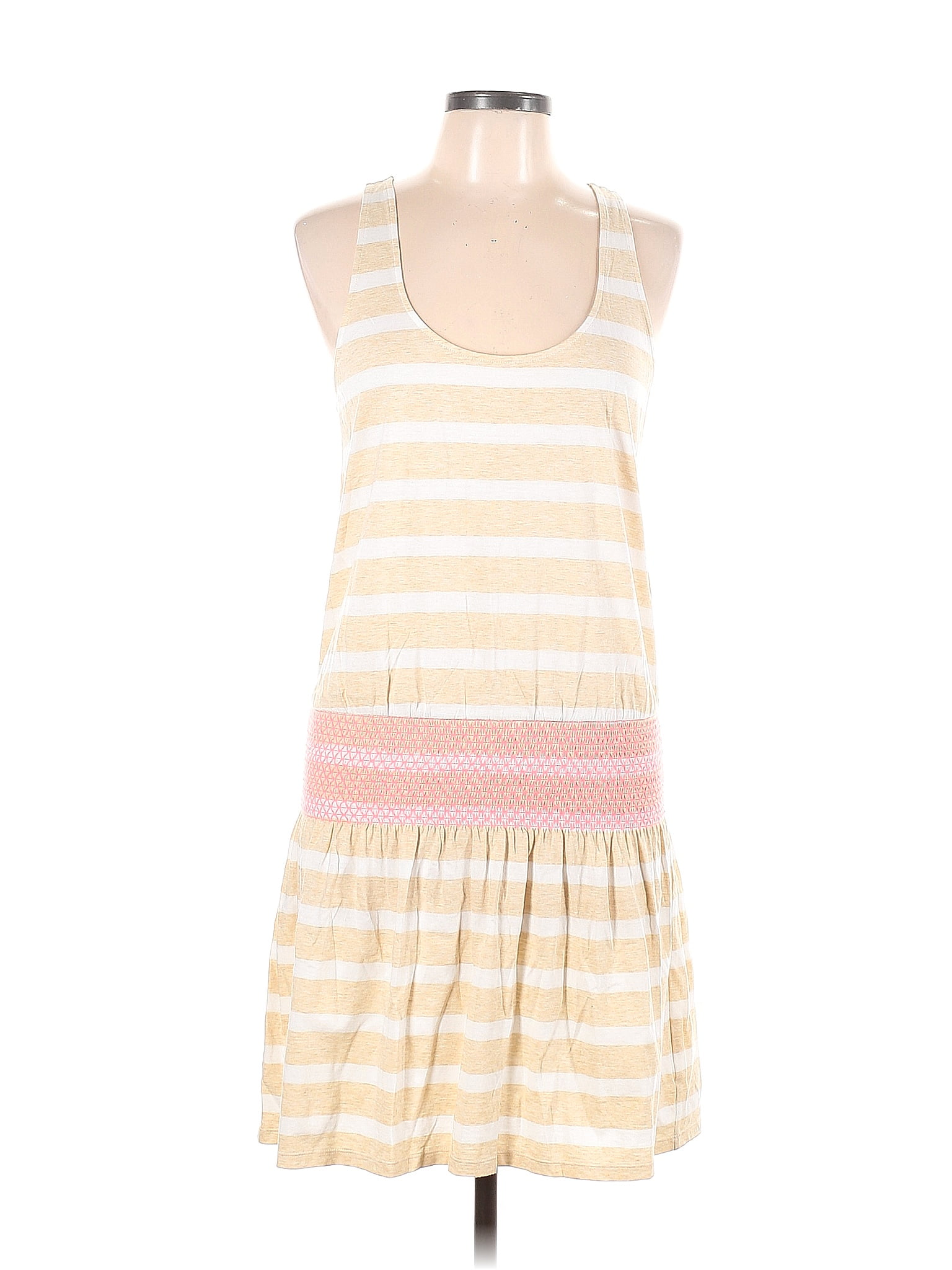 Lilly Pulitzer 100 Cotton Stripes Multi Color Ivory Casual Dress Size