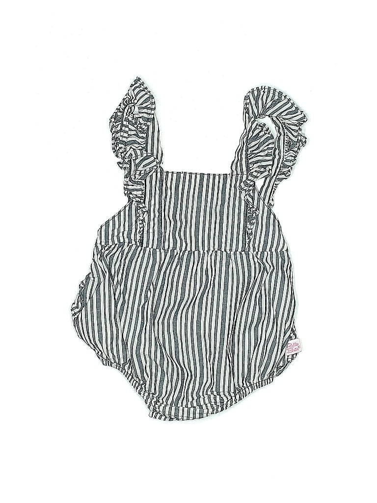 Ruffle Butts 100% Cotton Stripes Green Short Sleeve Onesie Size 0-3 mo - photo 1