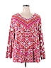 Belle By Kim Gravel Paisley Pink Long Sleeve Top Size 1X (Plus) - photo 1