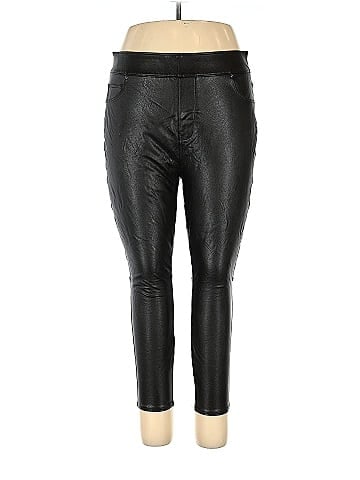 SPANX Snake Print Black Faux Leather Pants Size 1X (Plus) - 47% off