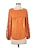 Moda International 100% Silk Orange Long Sleeve Blouse Size XS - photo 1
