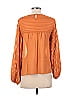 Moda International 100% Silk Orange Long Sleeve Blouse Size XS - photo 2