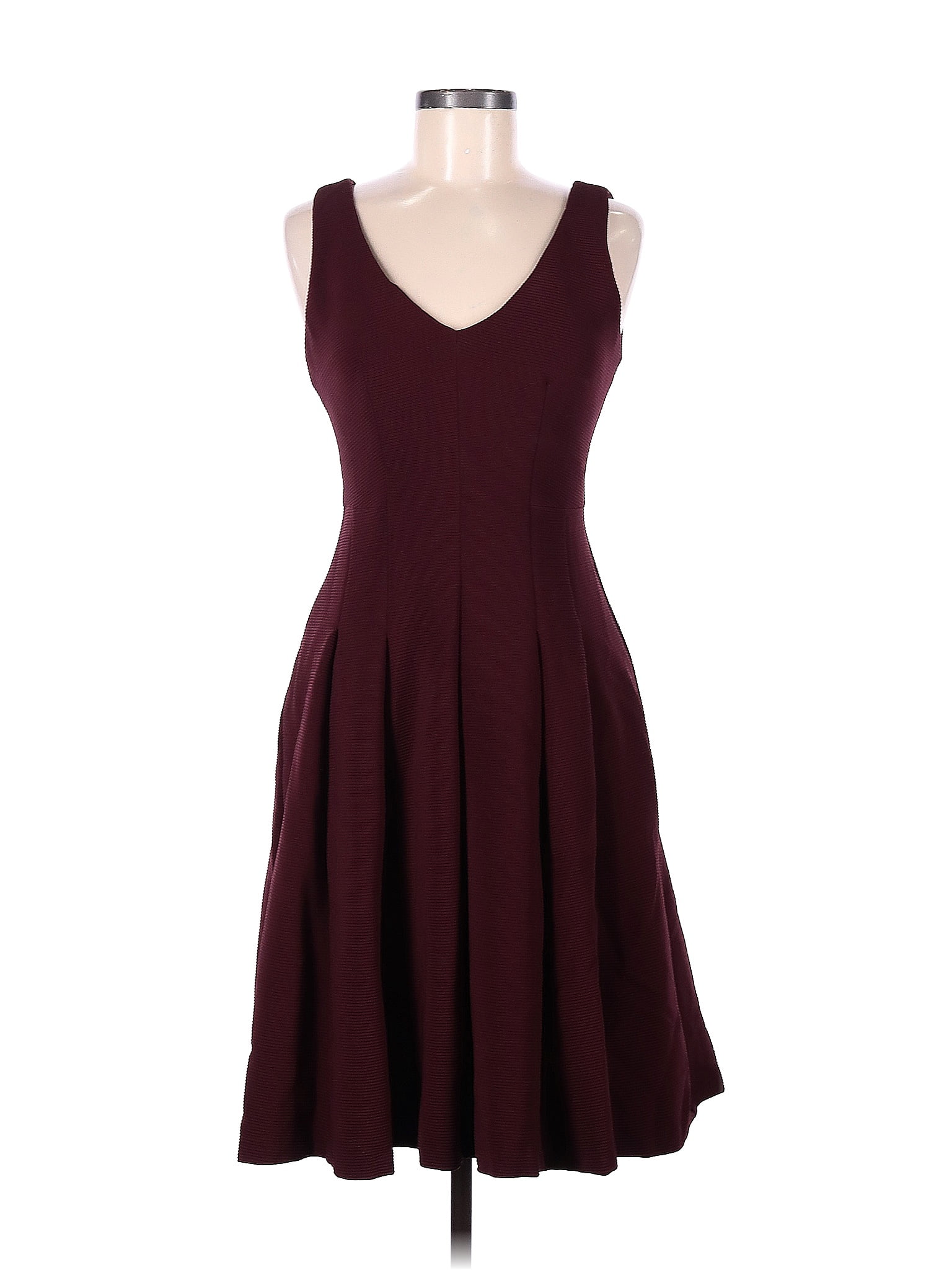 Nanette Lepore Solid Maroon Burgundy Casual Dress Size 6 - 82% off ...