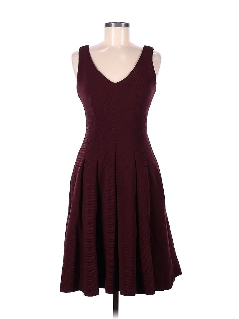 Nanette Lepore Solid Maroon Burgundy Casual Dress Size 6 82 Off