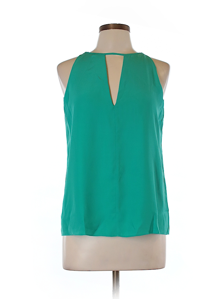 Parker 100% Polyester Solid Green Sleeveless Blouse Size L - 80% off ...