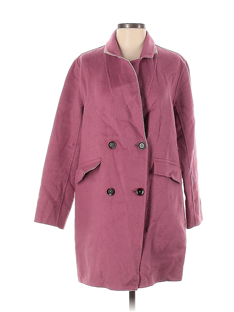 LOGO by Lori Goldstein Solid Pink Purple Coat Size 4 - photo 1