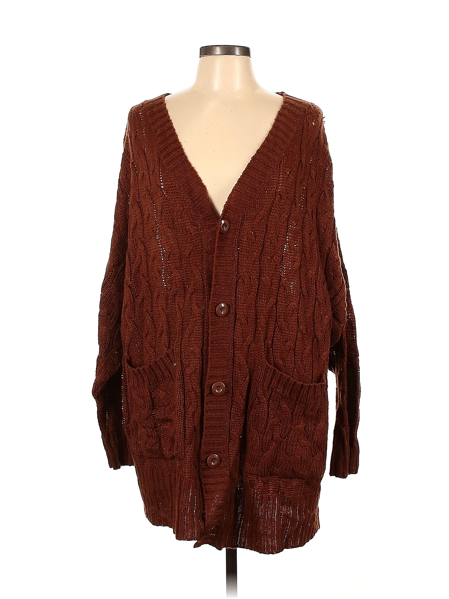 Lularoe 100% Acrylic Solid Brown Cardigan Size L - 49% off | thredUP