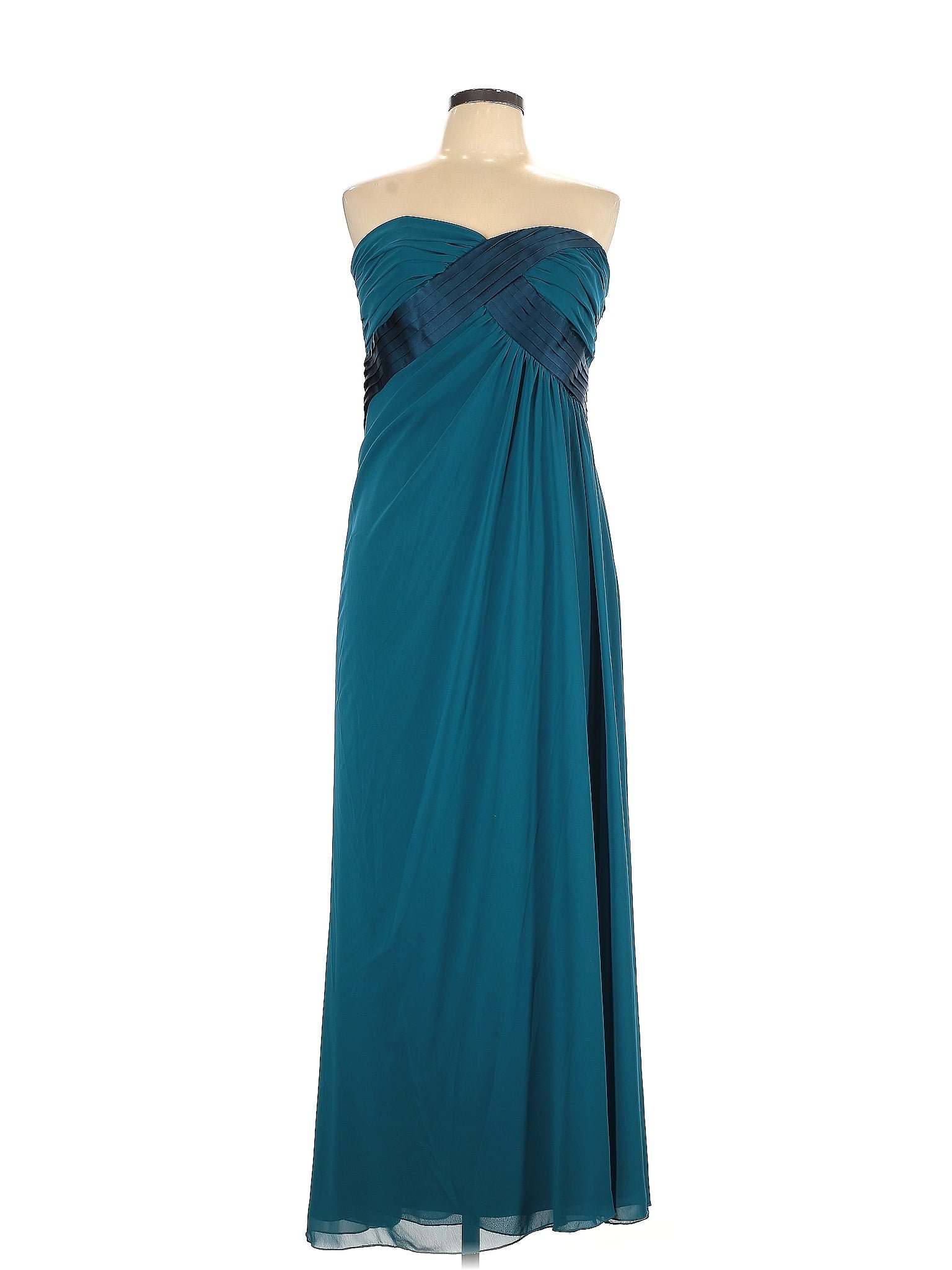 ABS Allen Schwartz 100% Polyester Solid Teal Cocktail Dress Size 12 ...