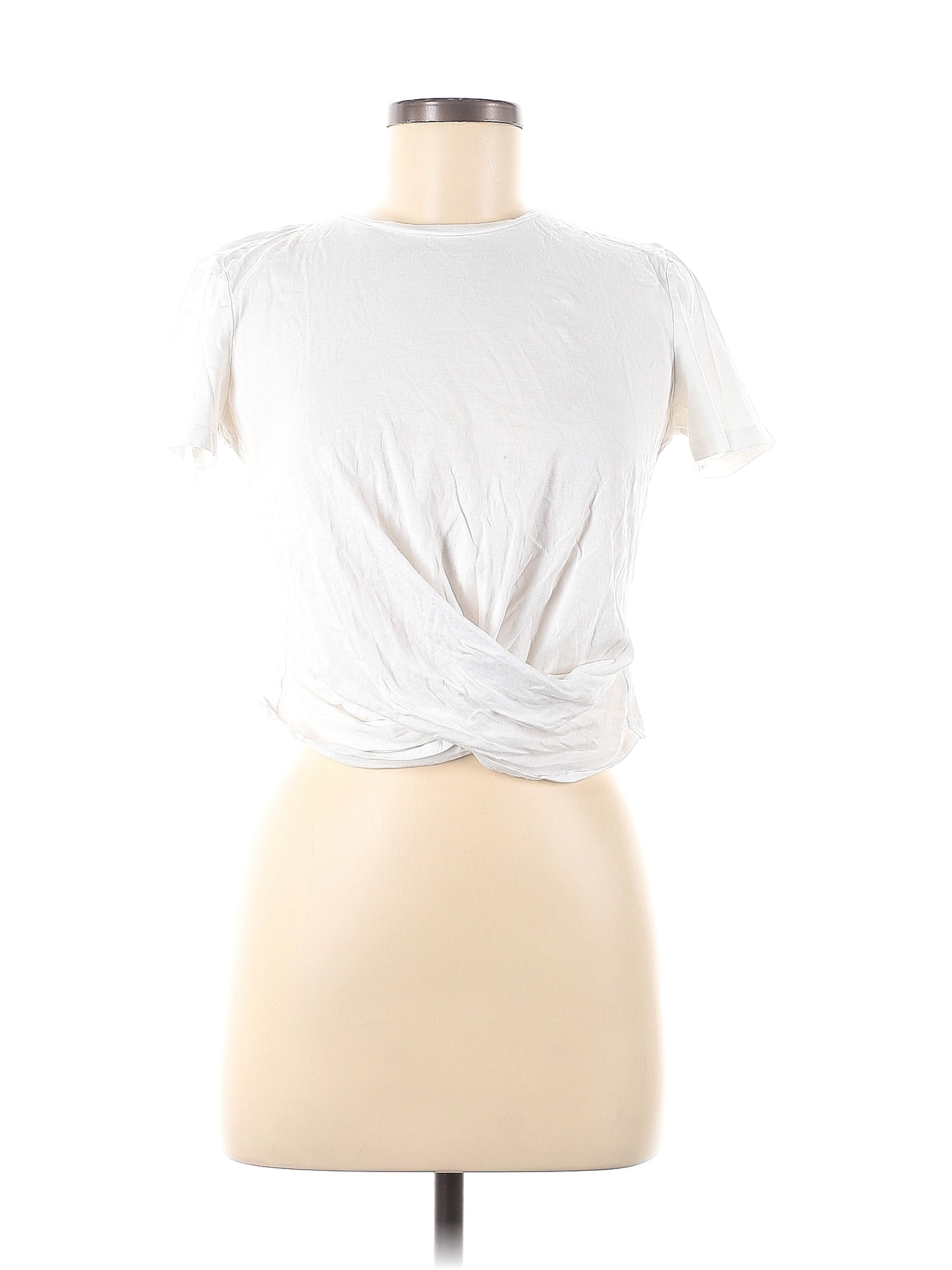 Zara 100 Cotton White Short Sleeve Top Size M 44 Off Thredup