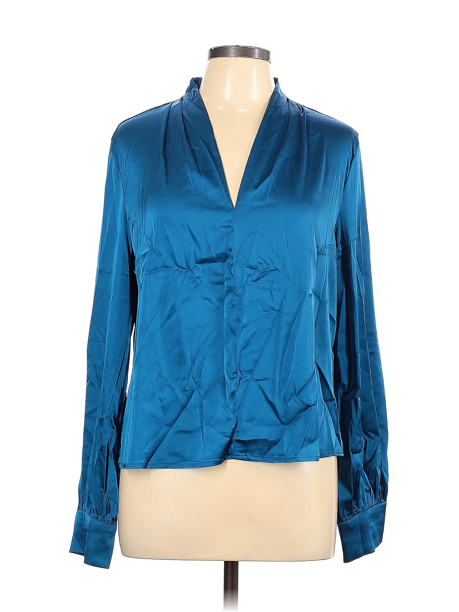 Shein Blue Long Sleeve Button-Down Shirt Size 12 - 54% off | ThredUp