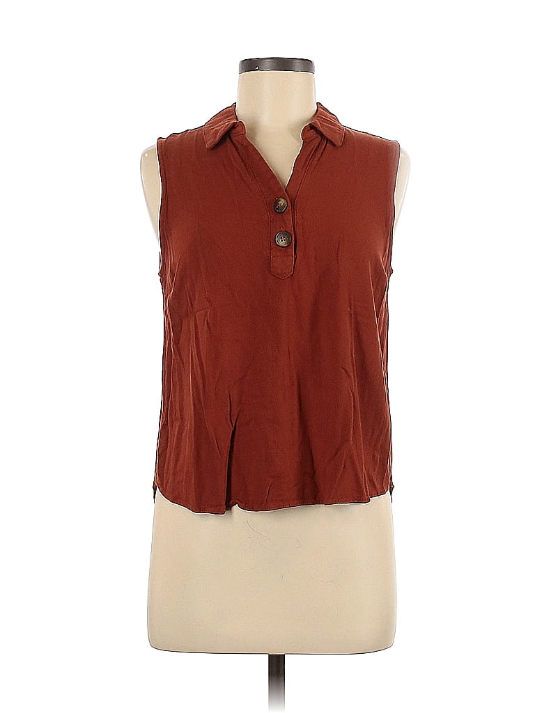 Charming Charlie Solid Orange Brown Sleeveless Top Size M - photo 1