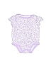 First Impressions 100% Cotton Leopard Print Purple Short Sleeve Onesie Size 0-3 mo - photo 1