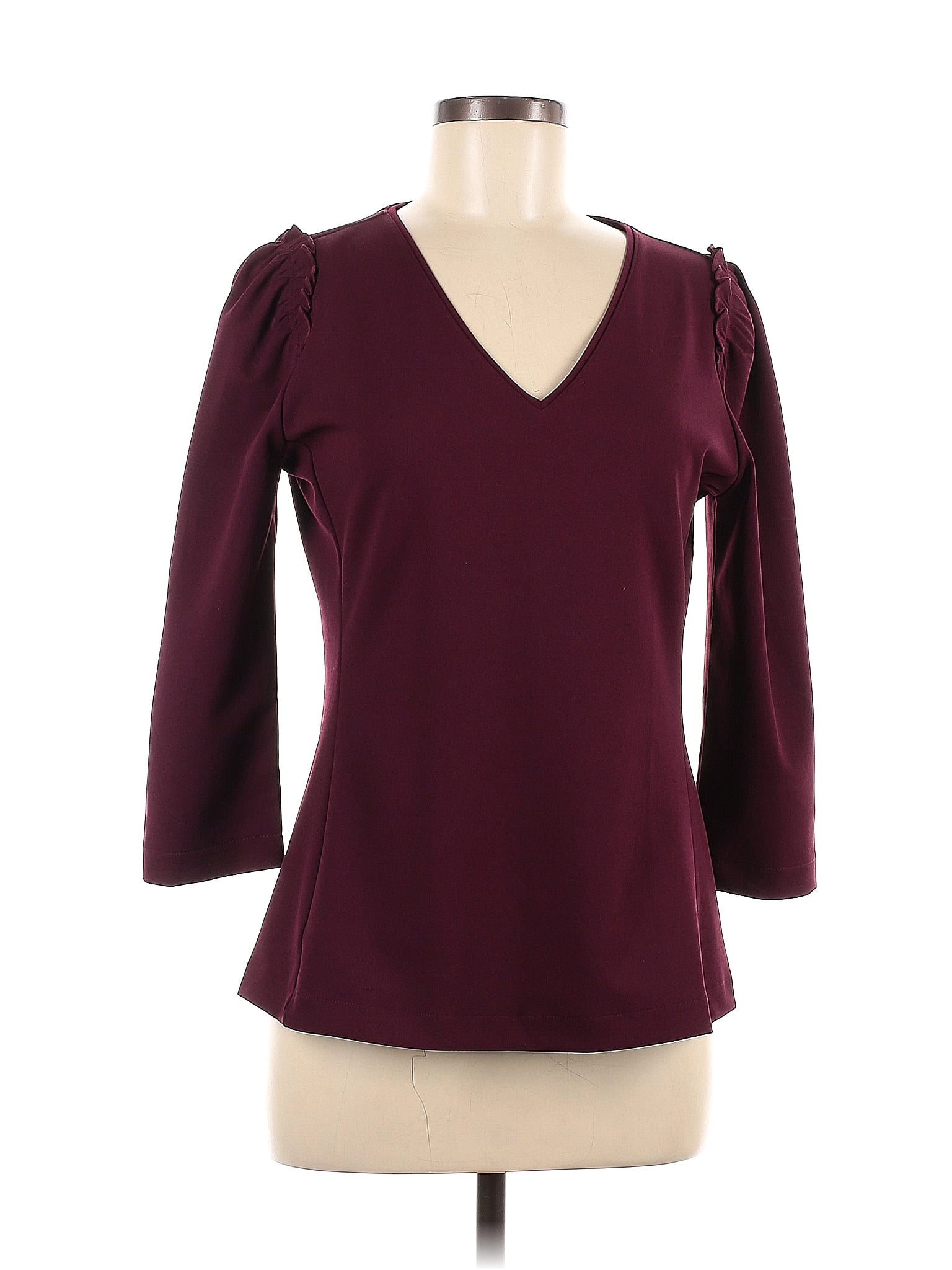 Ann Taylor Maroon Burgundy Long Sleeve Blouse Size M 77 Off Thredup