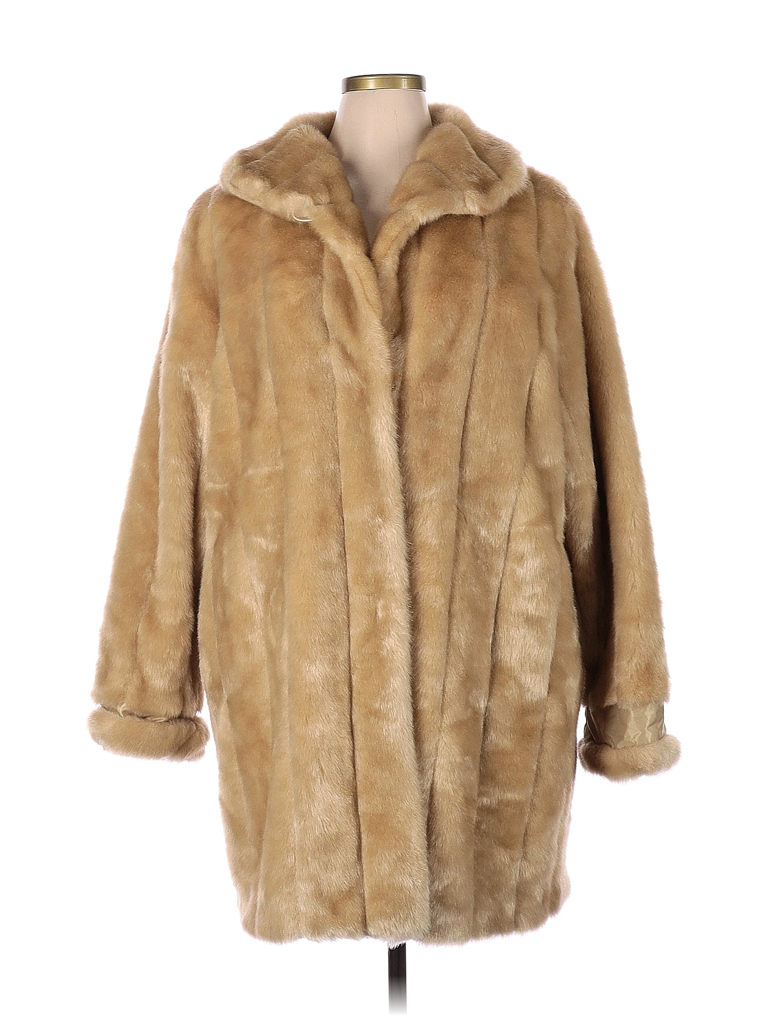 Dennis by Dennis Basso 100% Modal Solid Brown Tan Coat Size 1X (Plus ...