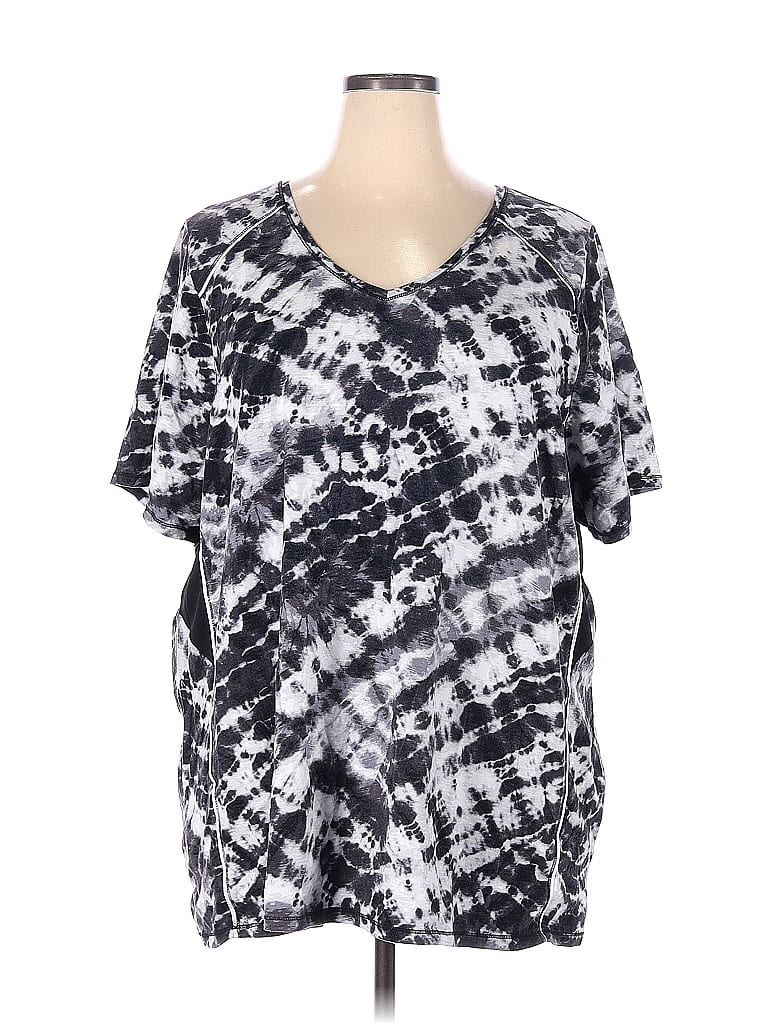 Catherines Tie-dye Multi Color Silver Short Sleeve T-Shirt Size 3X (Plus) - photo 1