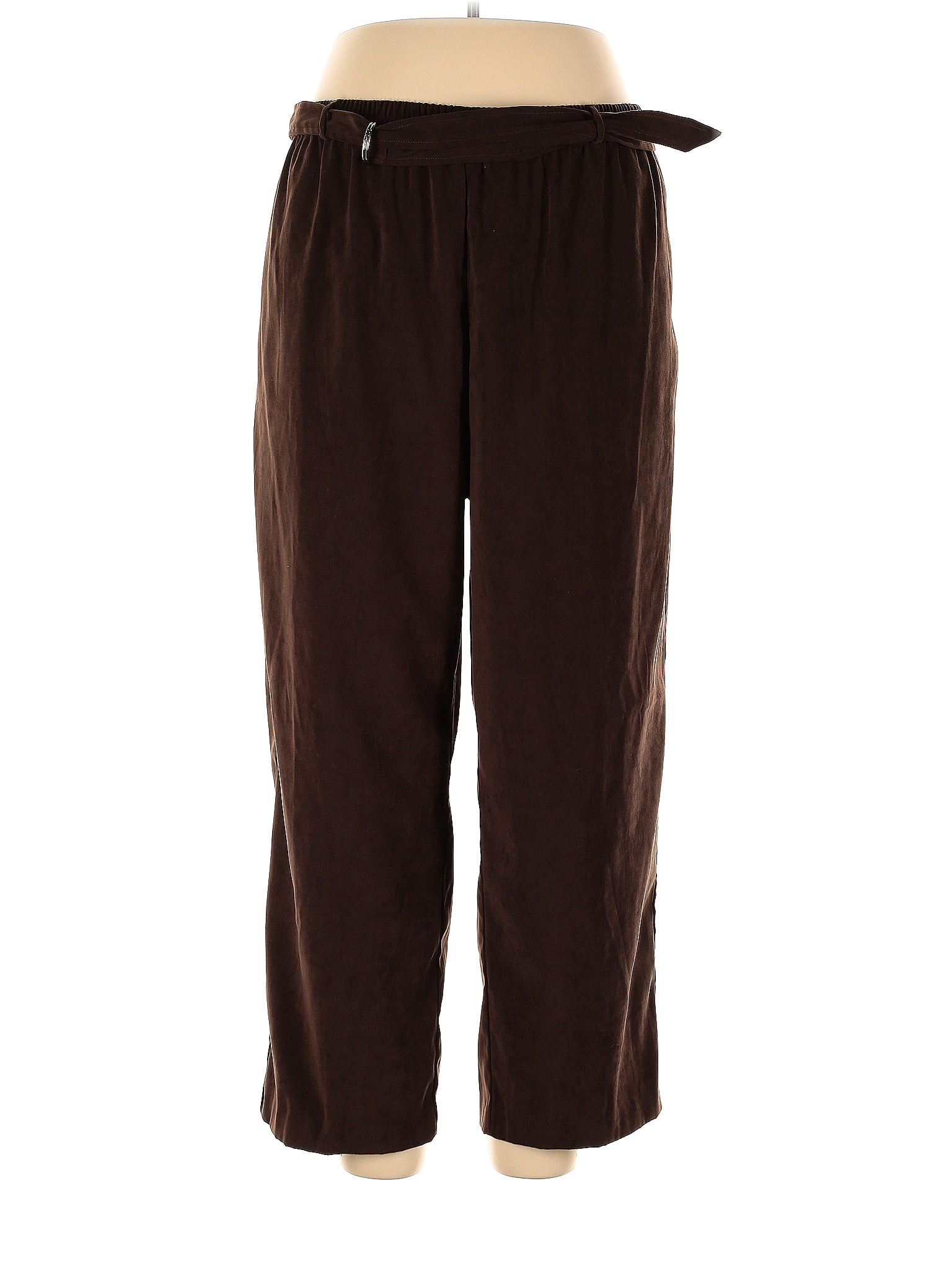 Susan Graver Solid Brown Casual Pants Size 1X (Plus) - 67% off | ThredUp