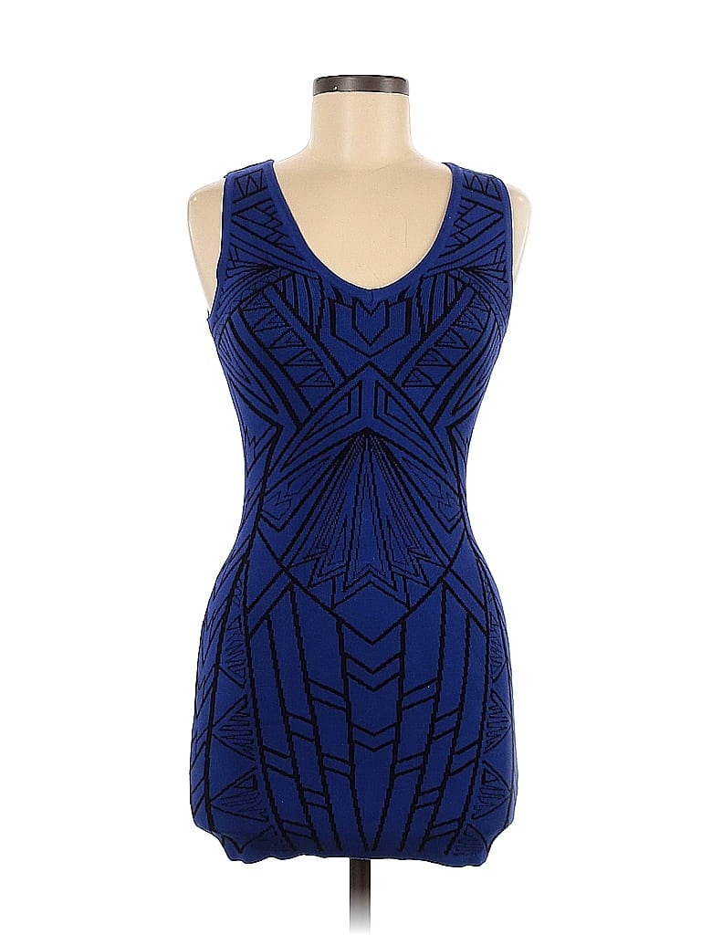 Love & Liberty Jacquard Graphic Aztec Or Tribal Print Blue Casual Dress Size M - photo 1