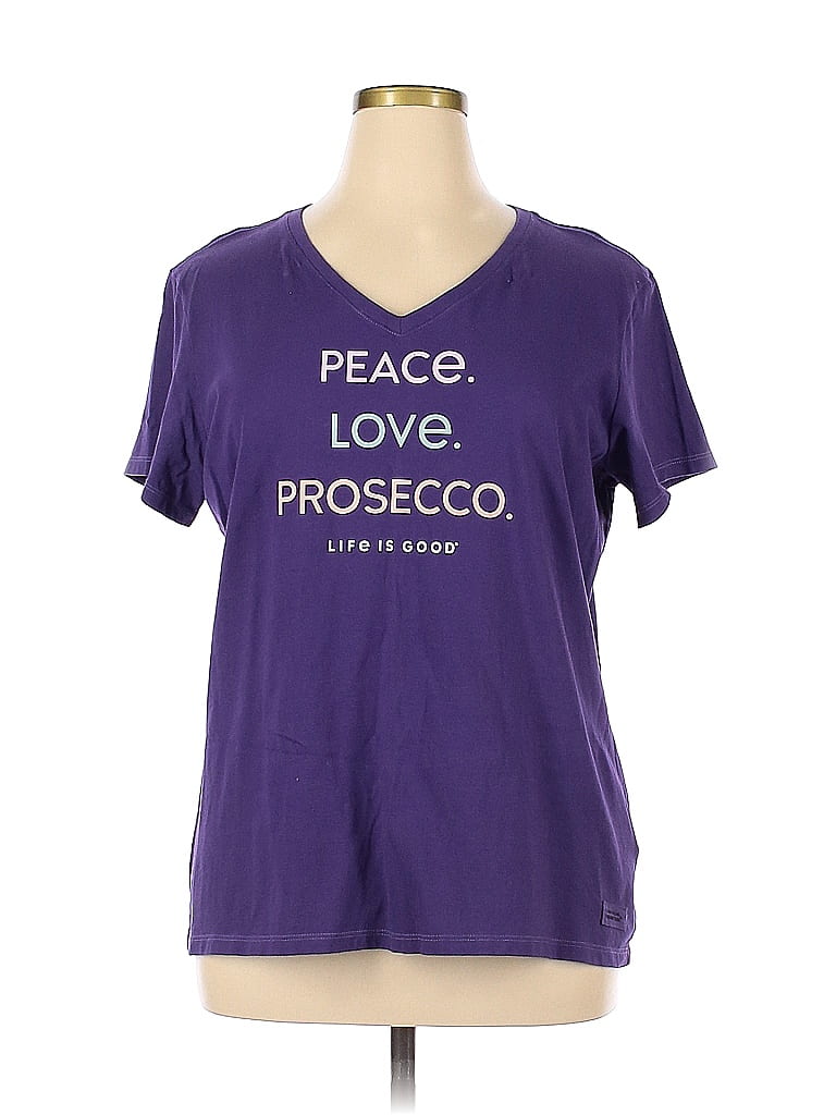 Life Is Good 100% Cotton Graphic Purple Short Sleeve T-Shirt Size XL - photo 1