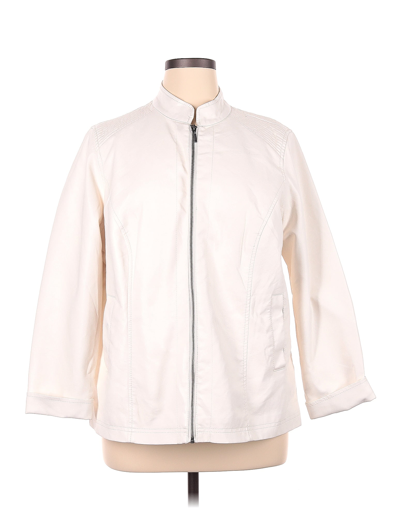 Cj Banks 100 Polyurethane Ivory Jacket Size 1X (Plus) 73 off thredUP