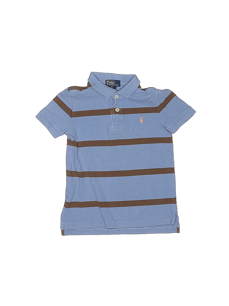 Polo by Ralph Lauren 100% Cotton Color Block Stripes Blue Short Sleeve Polo Size 5 - photo 1