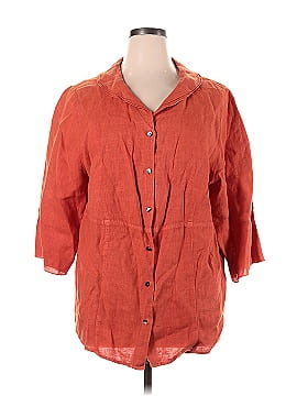 Hot Cotton 3/4 Sleeve Button-Down Shirt (view 1)