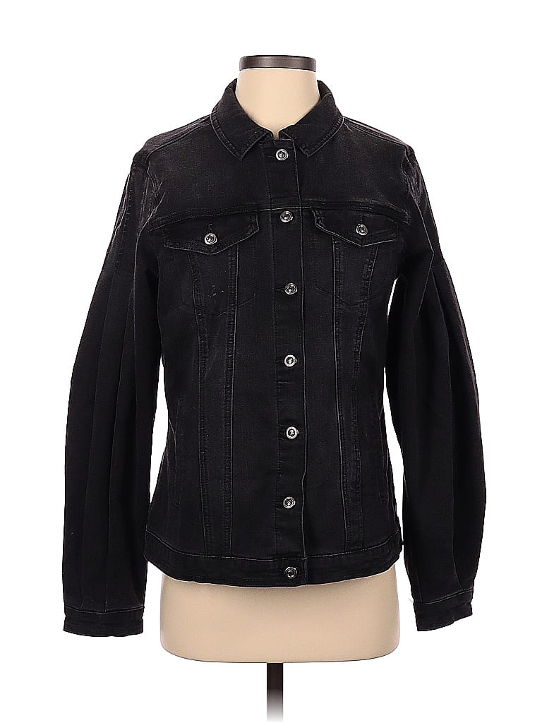 DG^2 by Diane Gilman Solid Black Denim Jacket Size S - photo 1