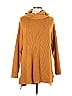 Cyrus Color Block Solid Yellow Gold Turtleneck Sweater Size L - photo 1