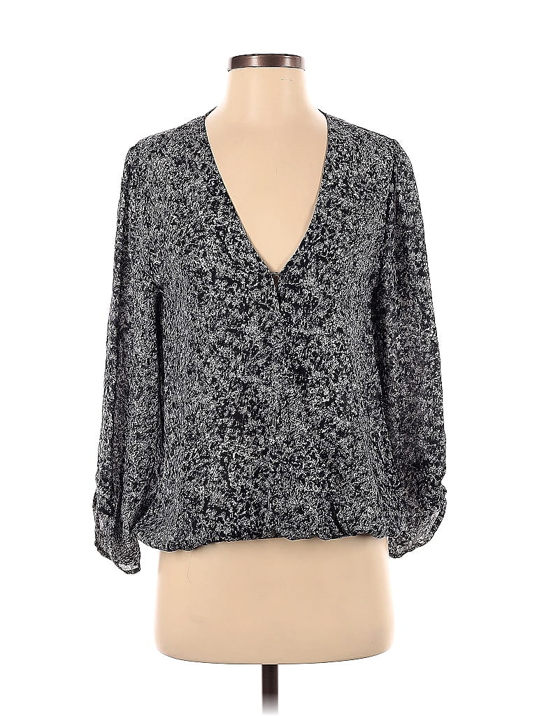 Joie 100% Silk Gray Long Sleeve Blouse Size S - photo 1