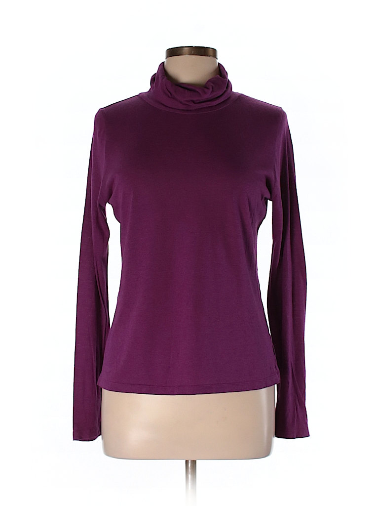 Old Navy Solid Dark Purple Long Sleeve Turtleneck Size L - 97% off ...