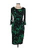 Connected Apparel Floral Multi Color Green Casual Dress Size 10 - photo 1