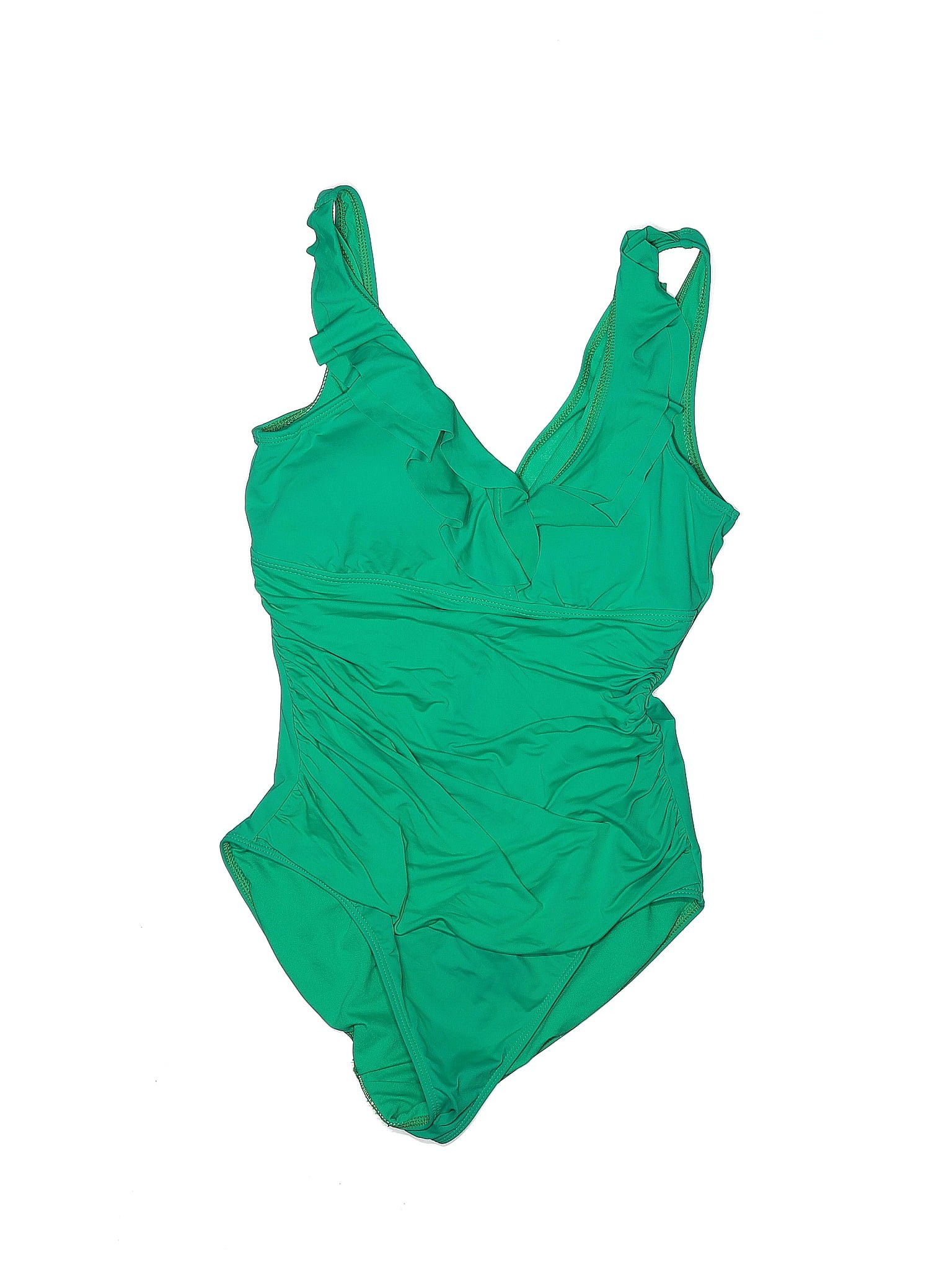 Lauren By Ralph Lauren Solid Green One Piece Swimsuit Size 12 53 Off