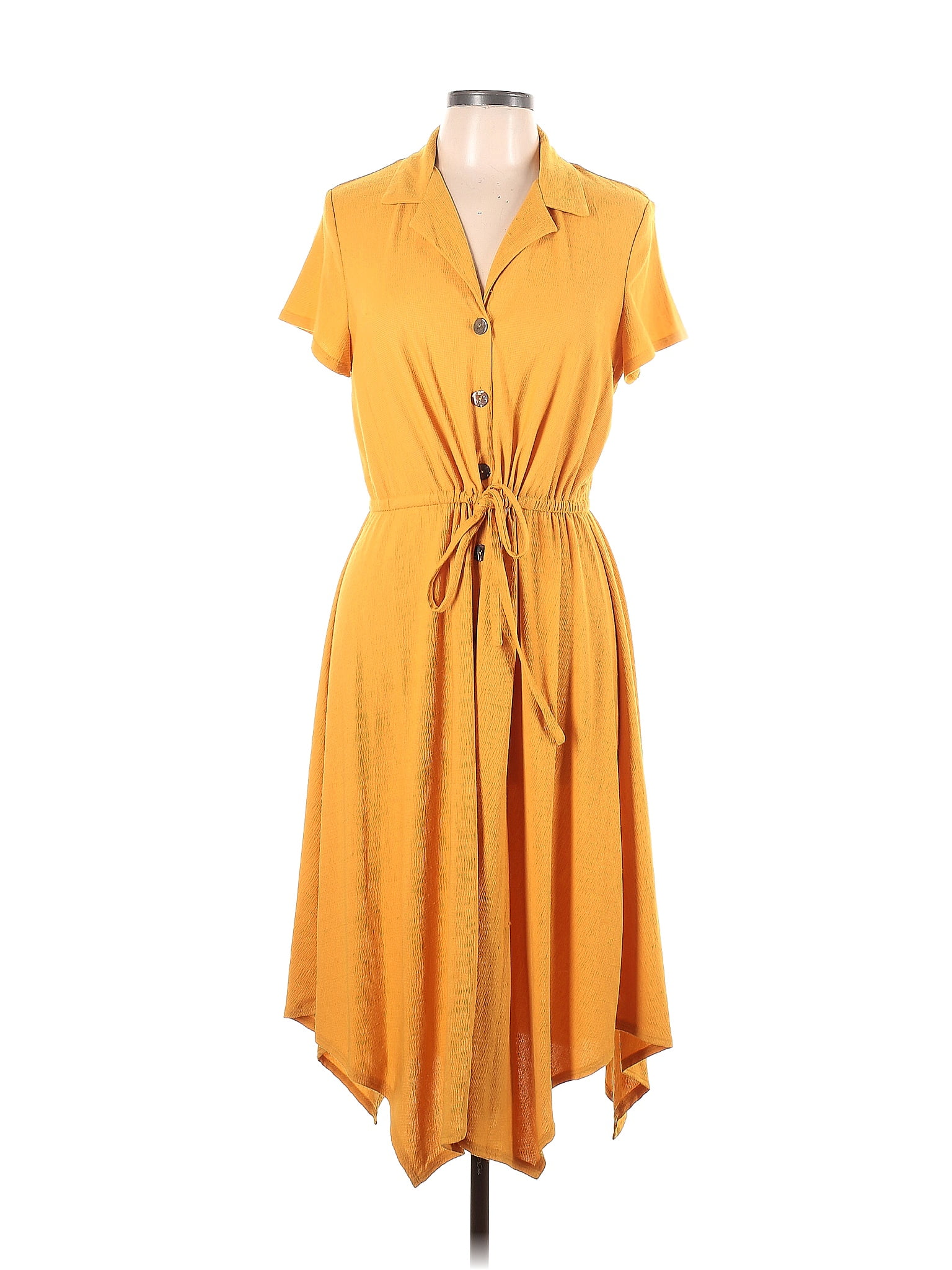 Perceptions Yellow Casual Dress Size 12 47 off thredUP