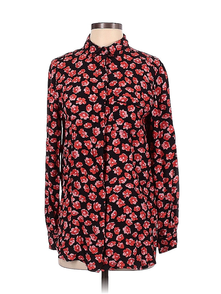 Ganni 100% Viscose Polka Dots Multi Color Red Long Sleeve Button-Down ...