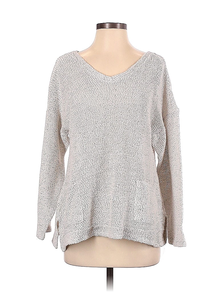 Robert Louis Marled Silver Pullover Sweater Size S - photo 1
