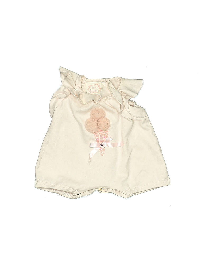 Baby Biscotti 100% Cotton Ivory Short Sleeve Onesie Size Newborn - photo 1