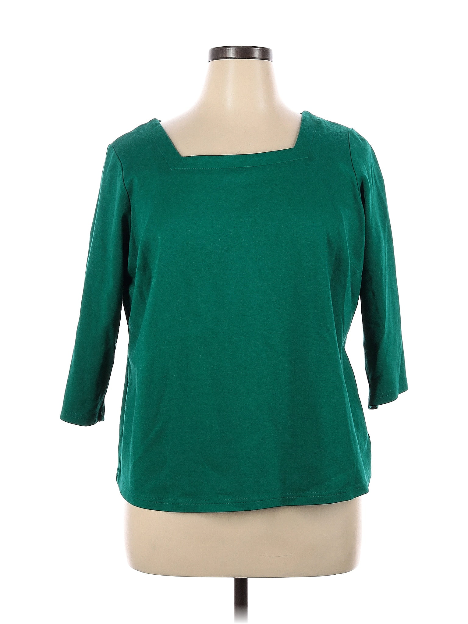 Joan Rivers Green 3/4 Sleeve Top Size 1X (Plus) - 65% off | ThredUp