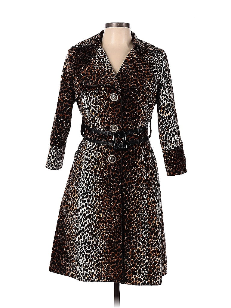 Lucy Paris Leopard Print Multi Color Brown Coat Size L - photo 1