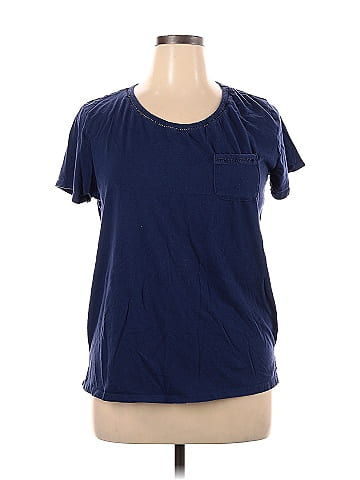 Carole Hochman 100% Cotton Navy Blue Short Sleeve T-Shirt Size XL