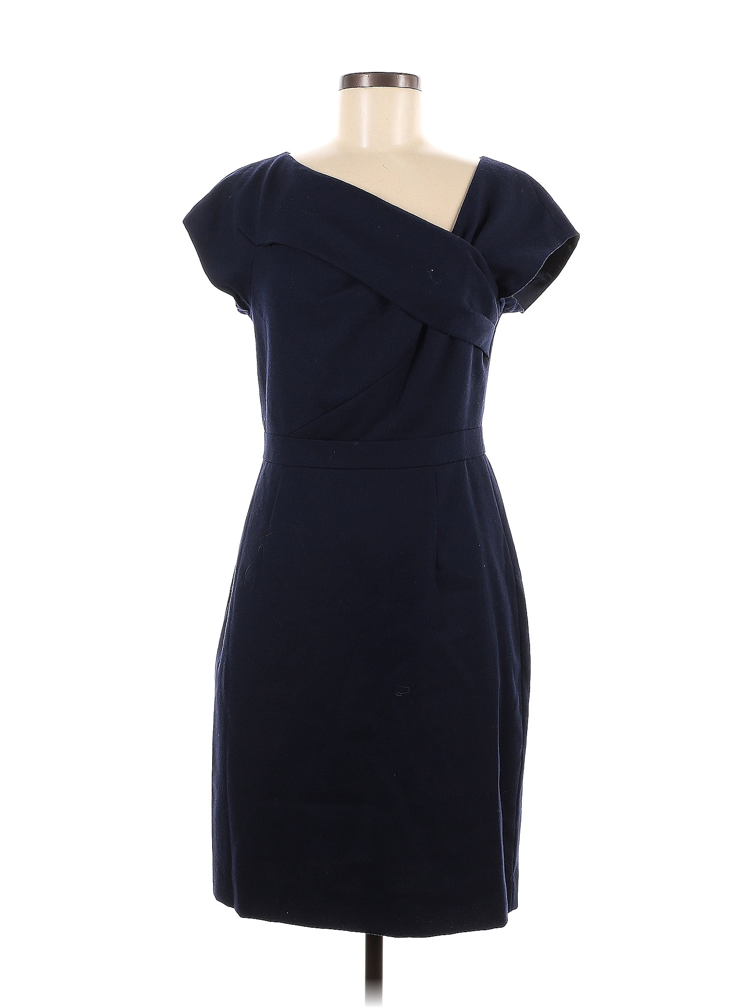 J Crew 100 Wool Solid Navy Blue Cocktail Dress Size 6 77 Off Thredup