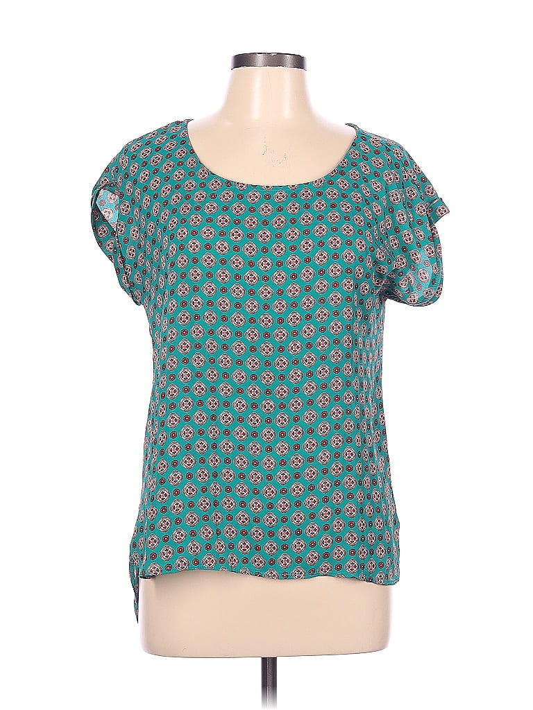 Pink Rose 100% Polyester Polka Dots Teal Sleeveless Blouse Size L - photo 1