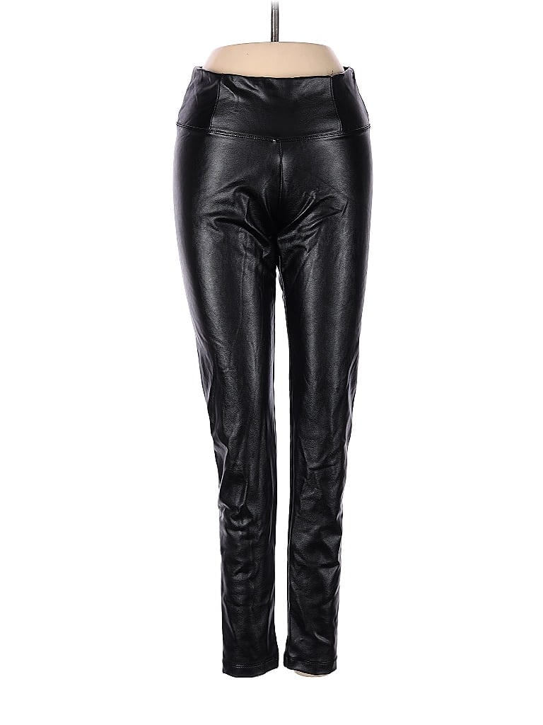 Pre-owned Shinestar Faux Leather Pants In Black