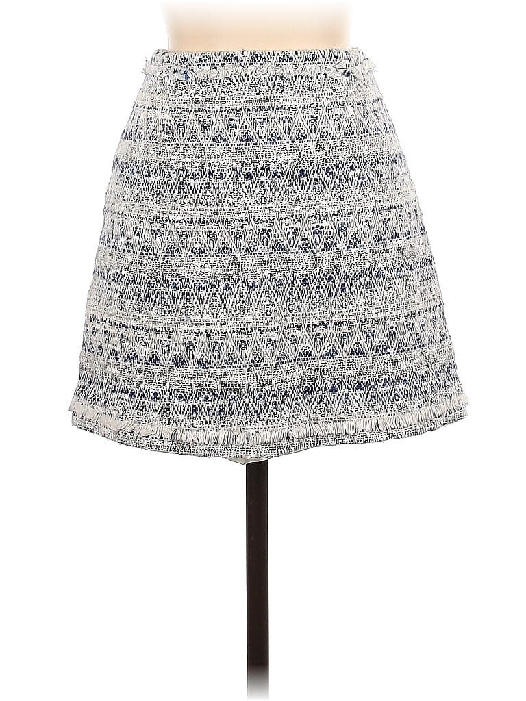 Joie Argyle Chevron-herringbone Graphic Gray Casual Skirt Size S - photo 1