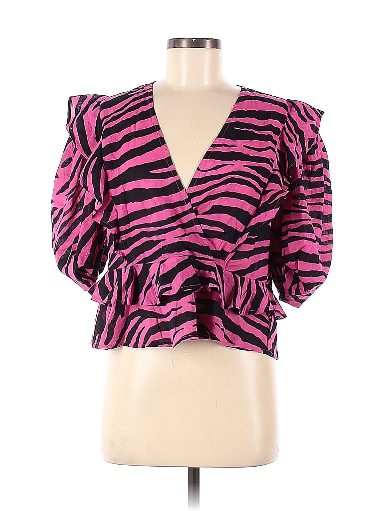Rahi 100% Cotton Zebra Print Pink Short Sleeve Blouse Size M - 64% off ...