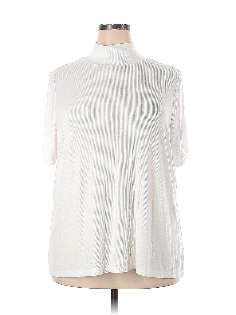 Laurie Felt White Short Sleeve Top Size 2X (Plus) - 58% off | thredUP