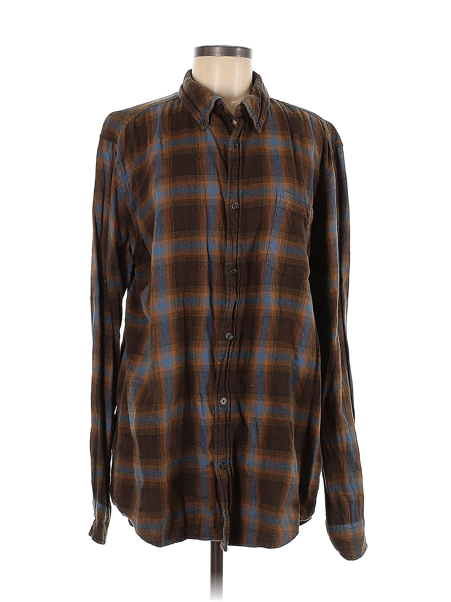 Camel Brown High Low Button Down Shirt
