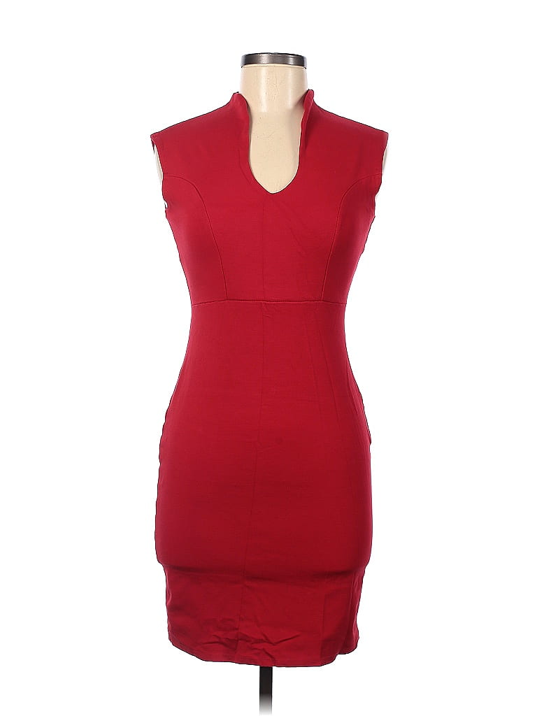 Rolla Coster Solid Red Burgundy Cocktail Dress Size M - photo 1