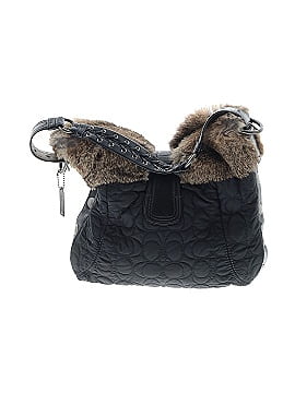 Coach Rabbit Fur Trim Quilted Hobo Bag (view 2)