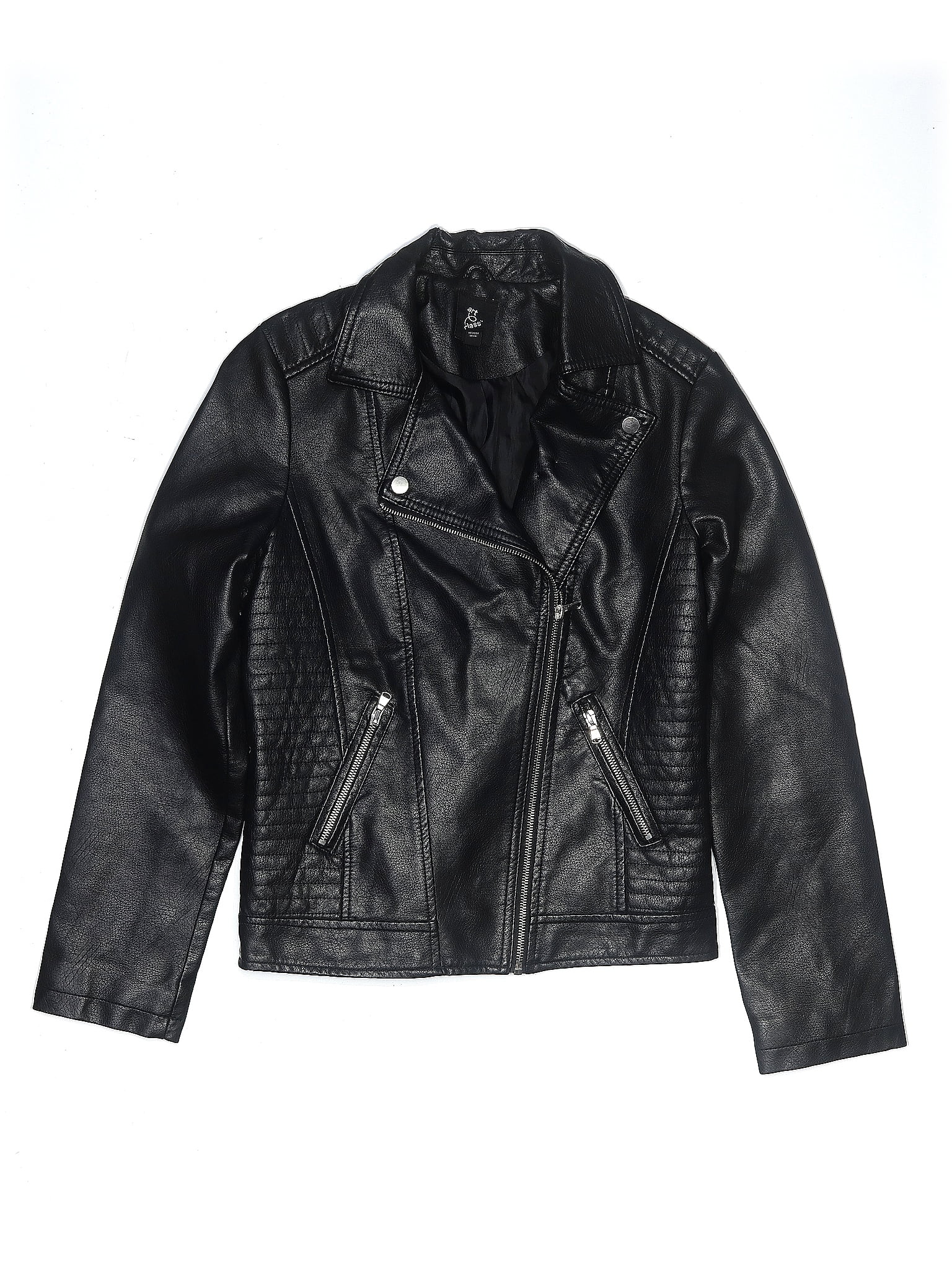 Art Class Black Faux Leather Jacket Size X-Large (Youth) - 46% off ...