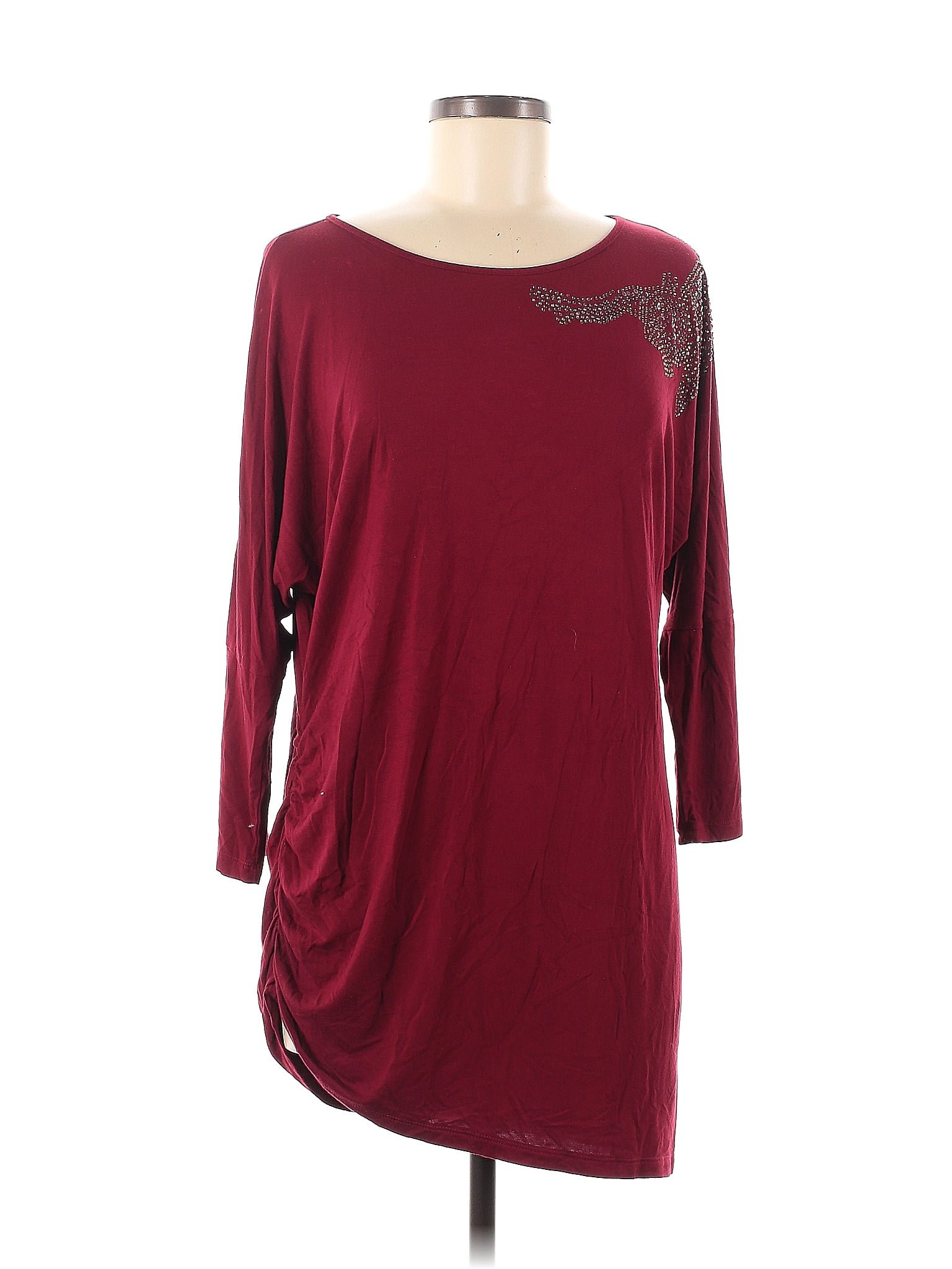 sharif couture Burgundy 3/4 Sleeve T-Shirt Size M - 77% off | thredUP